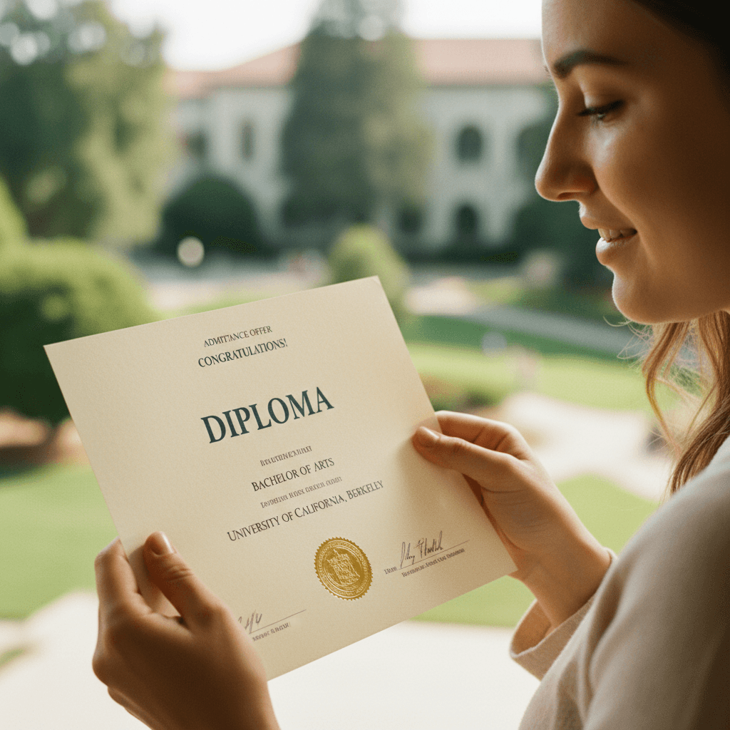 Student holding graduate diploma